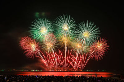 Pattaya, thailand - november 25-26  beautiful lights at the night, colorful fireworks 