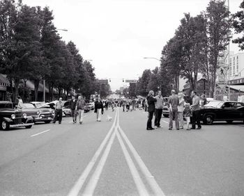 People walking on road