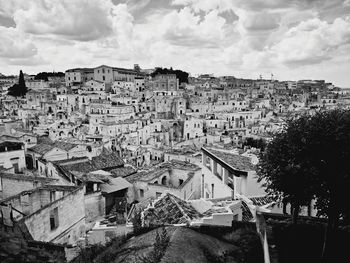 High angle view of townscape against sky