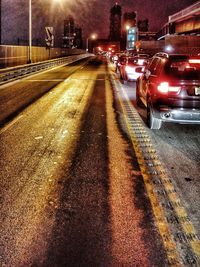 Road in city at night