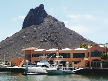 Boats in harbor