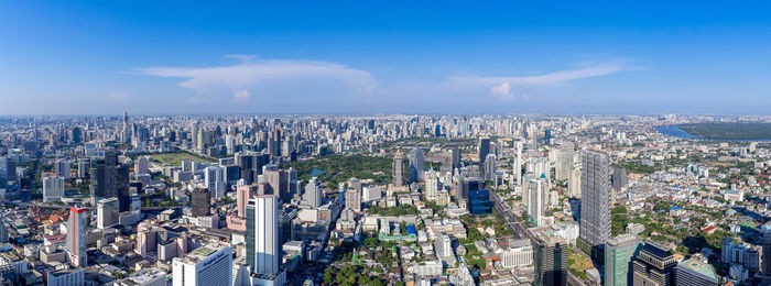 The metropolitan bangkok city - aerial panorama view urban tower bangkok city thailand 