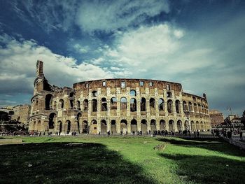 Low angle view of old ruins