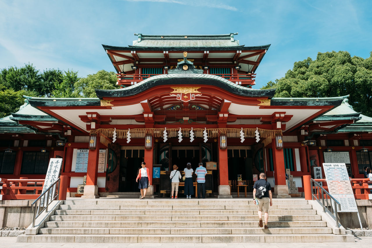 place of worship, religion, temple - building, architecture, built structure, spirituality, steps, temple, roof, tradition, cultures, tree, travel destinations, culture, sky, tourism, shrine, lifestyles, outdoors, day