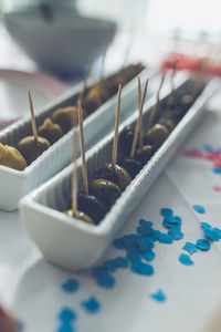 Close-up of coffee beans on table