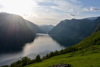 Scenic view of mountains against sky