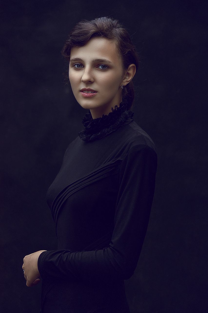 portrait, looking at camera, young adult, standing, fashion, person, confidence, beauty, fashionable, galaxy, studio shot, focus on foreground