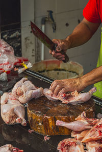 Close-up of meat on barbecue grill