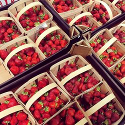 High angle view of fruits for sale