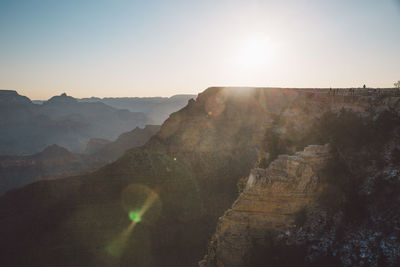 Scenic view of mountains against clear sky