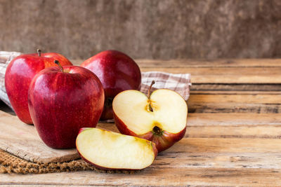 Close-up of apples on table