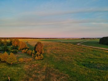 Scenic view of field against sky