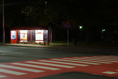 Illuminated street at night