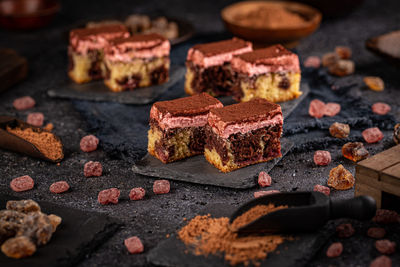 Close-up of cookies on table