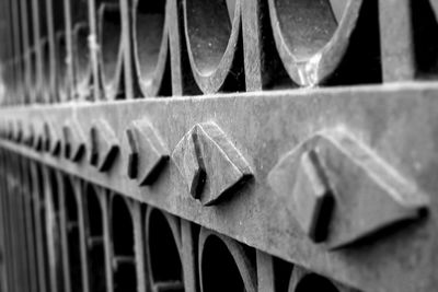 Close-up of old rusty railing