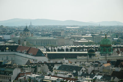 High angle view of townscape against sky