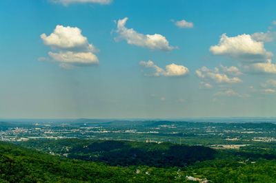 Scenic view of landscape against cloudy sky