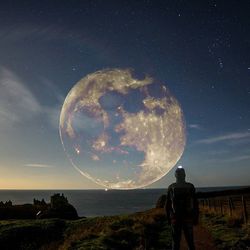 Scenic shot of landscape at night