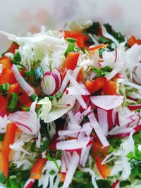 Close-up of chopped vegetables