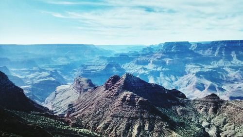 Panoramic view of mountains against sky