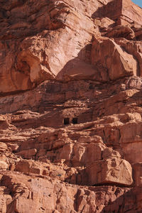 Low angle view of rock formations