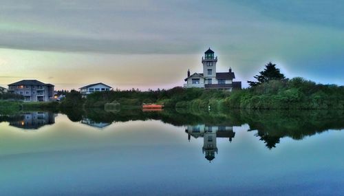 Reflection of built structures in water