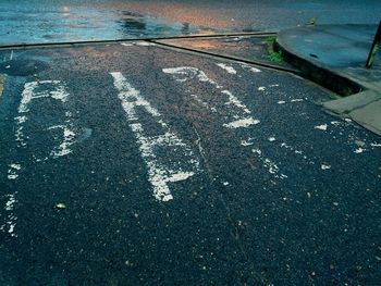 High angle view of road