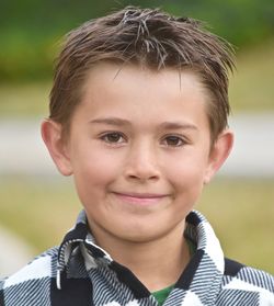 Close-up portrait of smiling boy