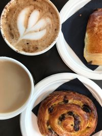 Close-up of cappuccino on table