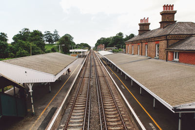 High angle view of an empty railway station