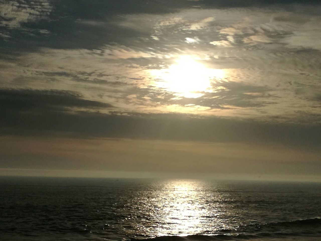 SCENIC VIEW OF CALM SEA AT SUNSET