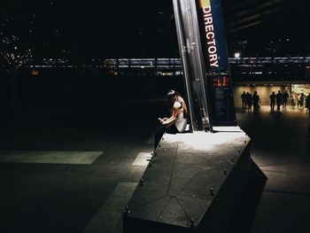 Illuminated city at night