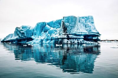 Scenic view of sea against sky during winter