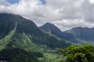 Scenic view of mountains against sky