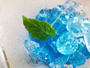 High angle view of water in container
