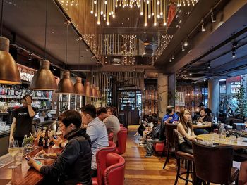 People sitting in restaurant