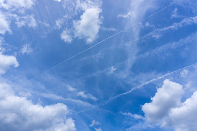 Low angle view of vapor trail in sky