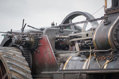 Close-up of train against sky