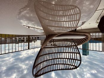 Low angle view of modern building against sky
