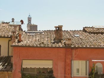 Buildings against clear sky