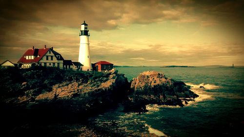View of lighthouse at seaside