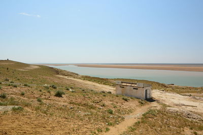 Scenic view of landscape against clear sky