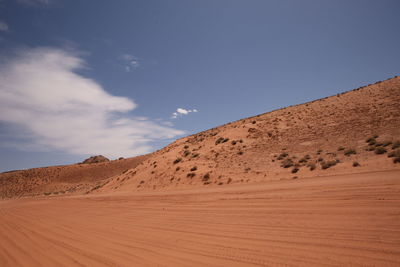 Scenic view of desert against sky
