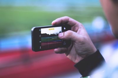 Close-up of woman taking selfie