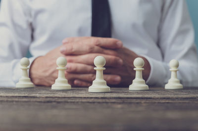 Close-up of chess pieces