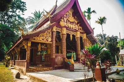 Exterior of temple against building