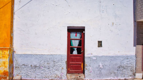 Closed door of old building