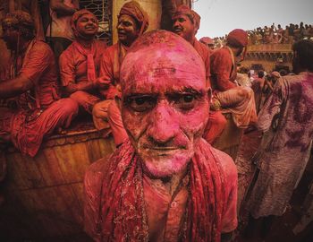Portrait of people in temple