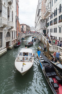 View of boats in canal