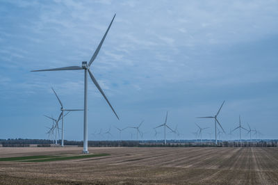 Windmills at overgaard gods at havndal, denmark